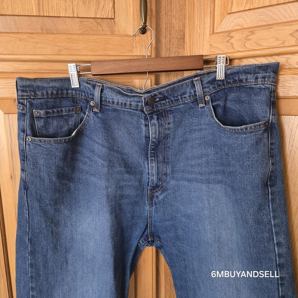 Levis 505 Regular Fit Straight Leg Jeans Mens 42x32 Medium Wash Blue 00505-1649 - Picture 13 of 16